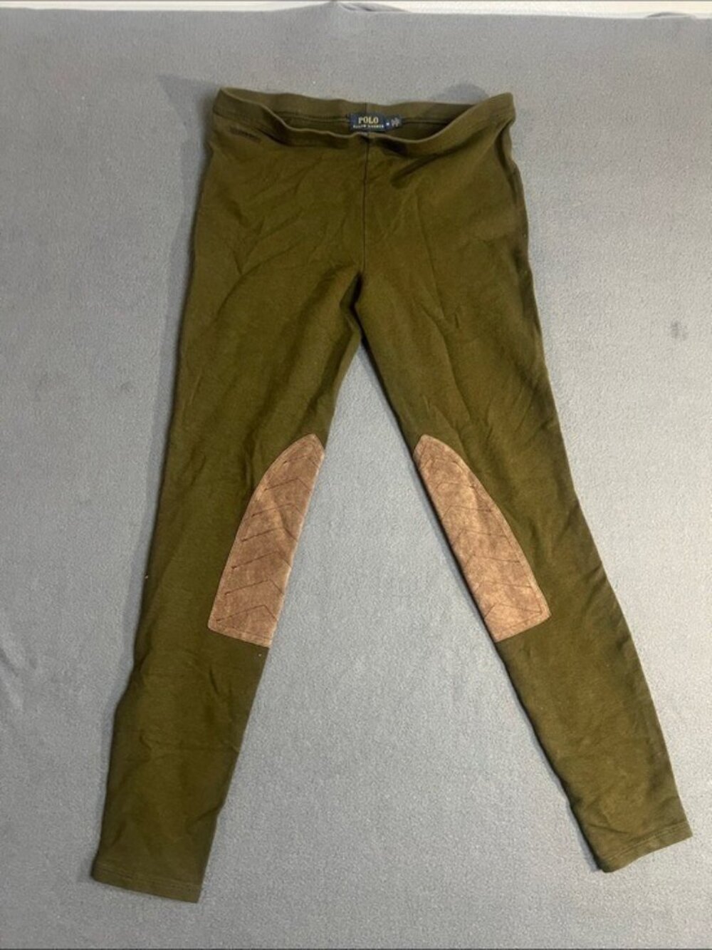 Polo by Ralph Lauren Olive Green women’s Leggings with Brown Knee Patches sz M